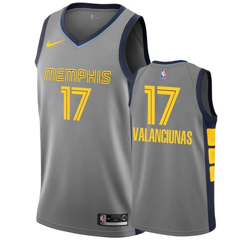 Memphis Grizzlies Jonas Valanciunas 17 City Gray NBA Jersey Men's