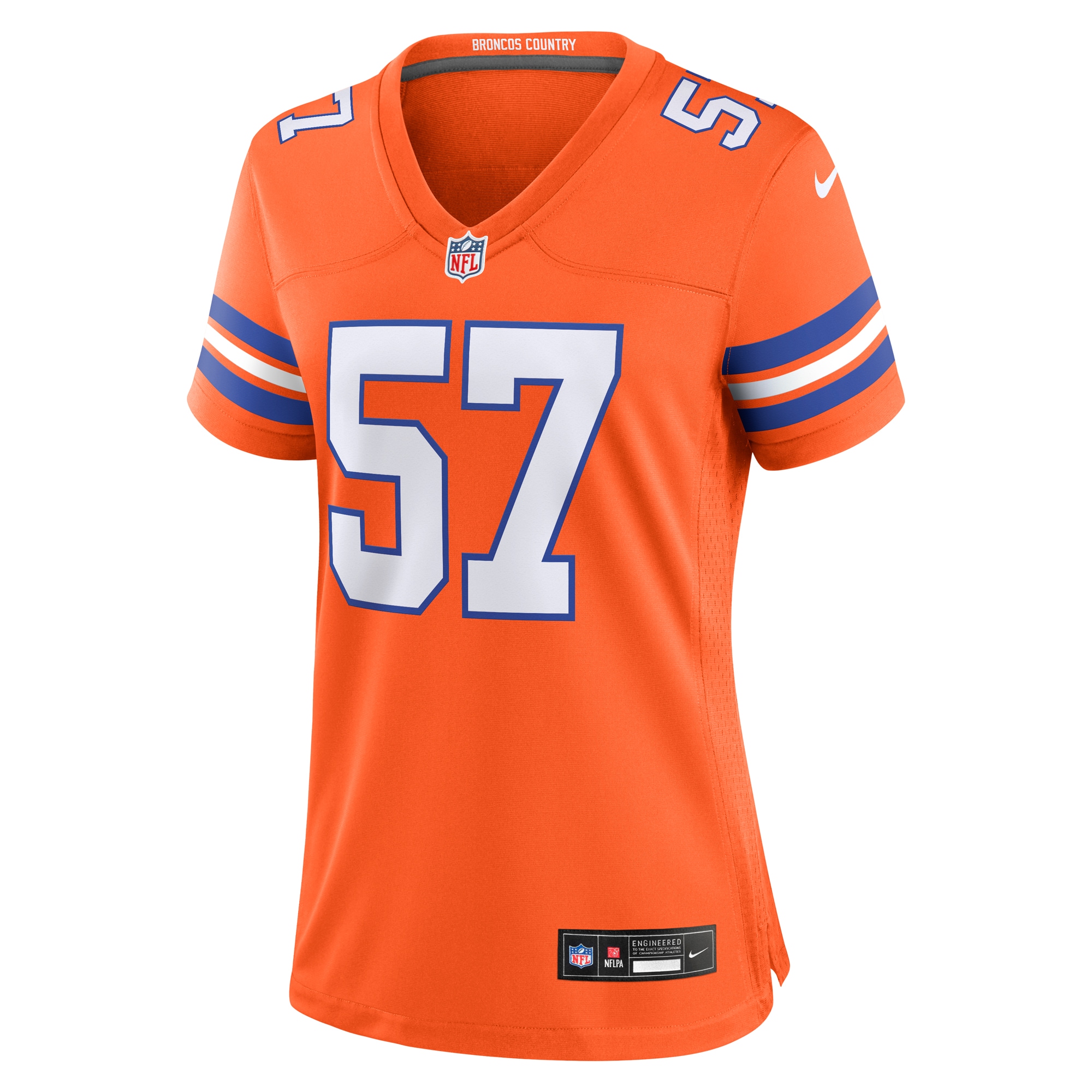 Denver Broncos Tom Jackson Orange Mile High Collection 1977 Throwback Retired Player Game NFL Jersey Women's