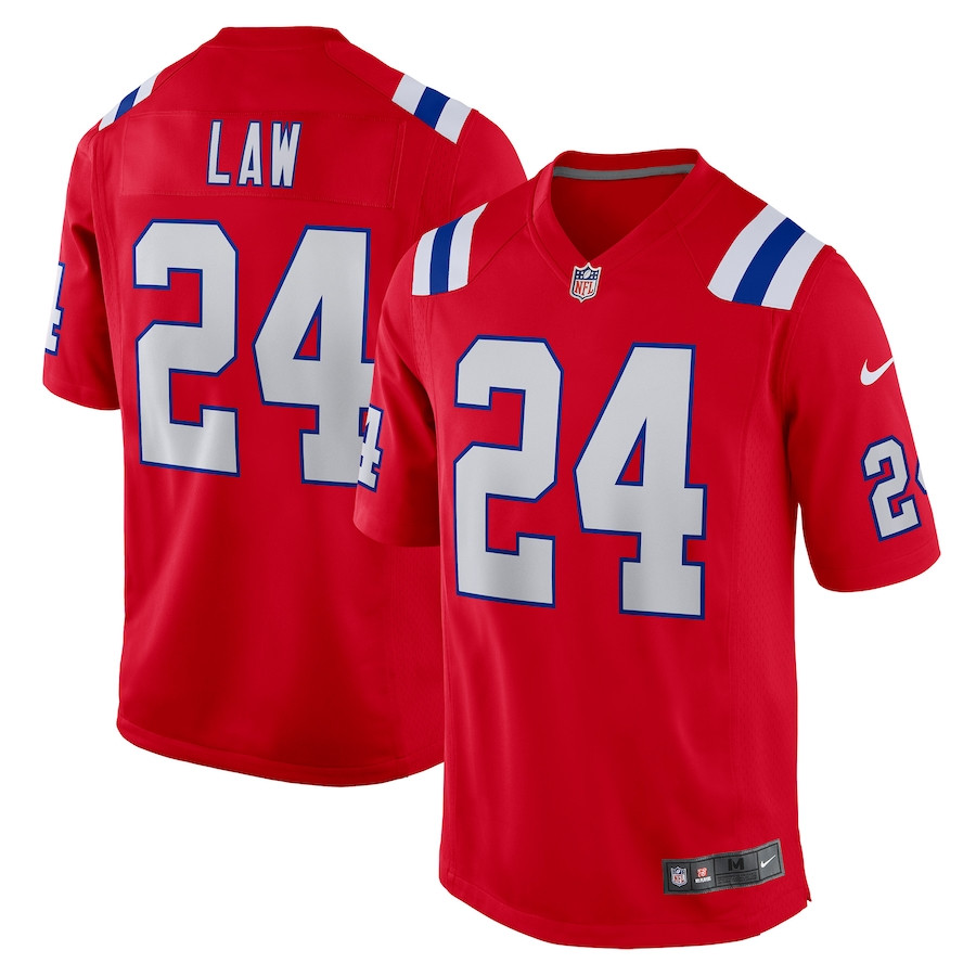 Ty Law 24 New England Patriots Retired Alternate Game Red NFL Jersey Men's