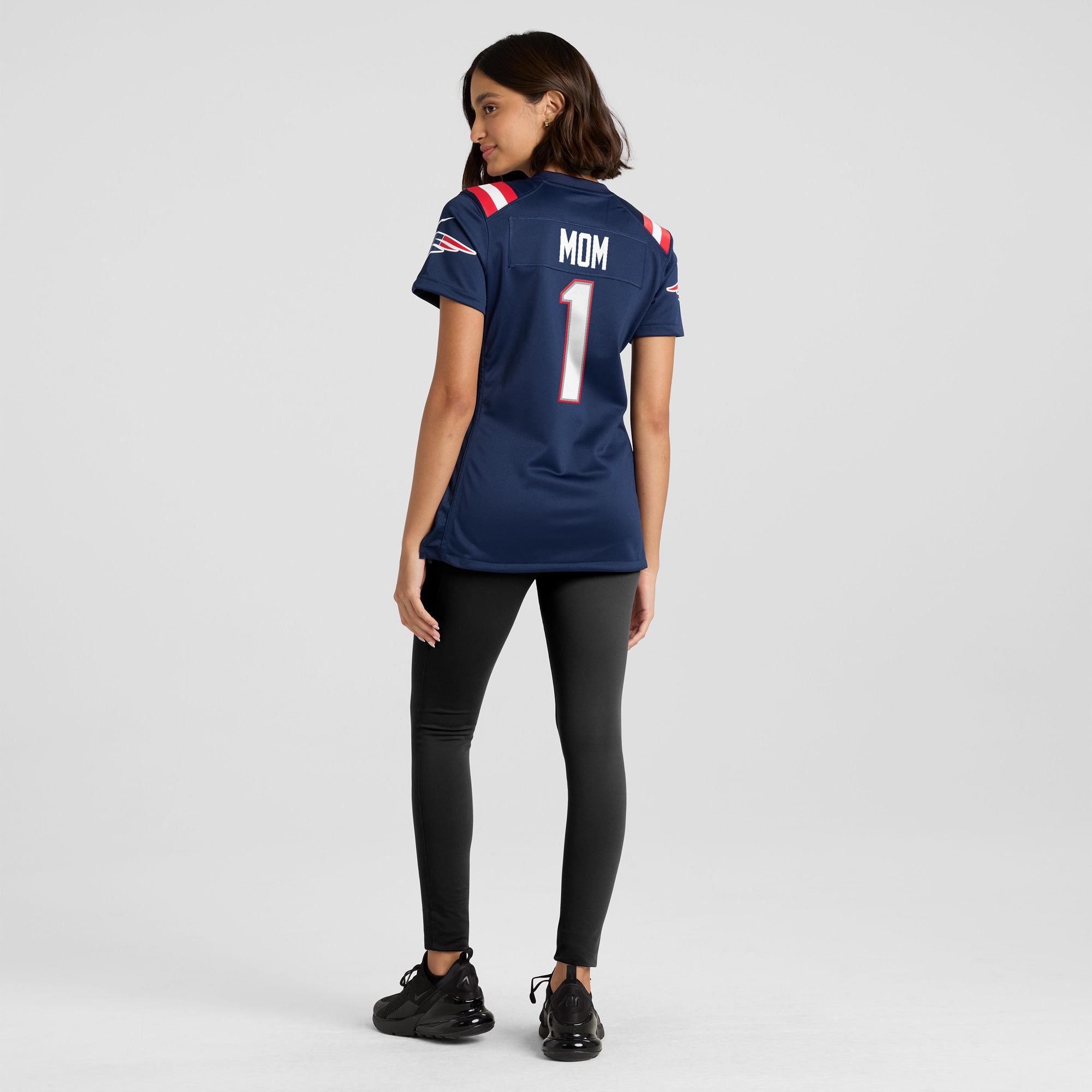 New England Patriots Number 1 Mom Navy Game NFL Jersey Women's