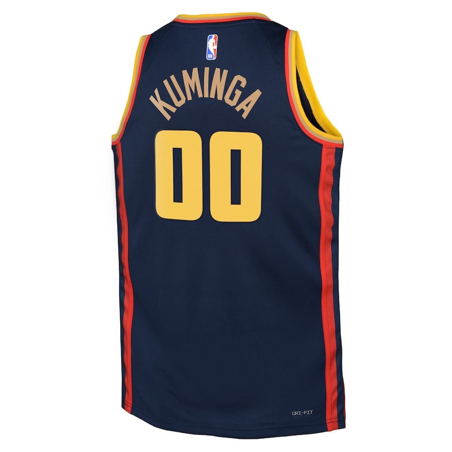 Jonathan Kuminga 00 Golden State Warriors 2024/25 Swingman Playe City Edition Navy NBA Jersey Youth