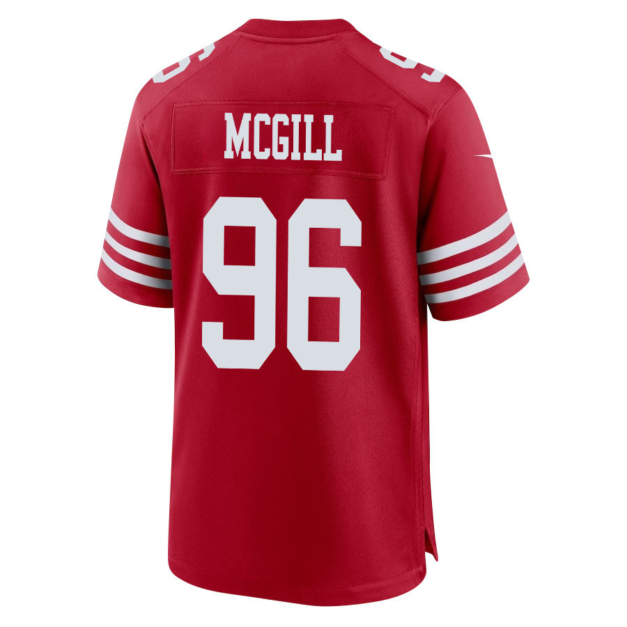 T.Y. McGill 96 San Francisco 49ers Super Bowl LVIII Patch Game Scarlet NFL Jersey Men's