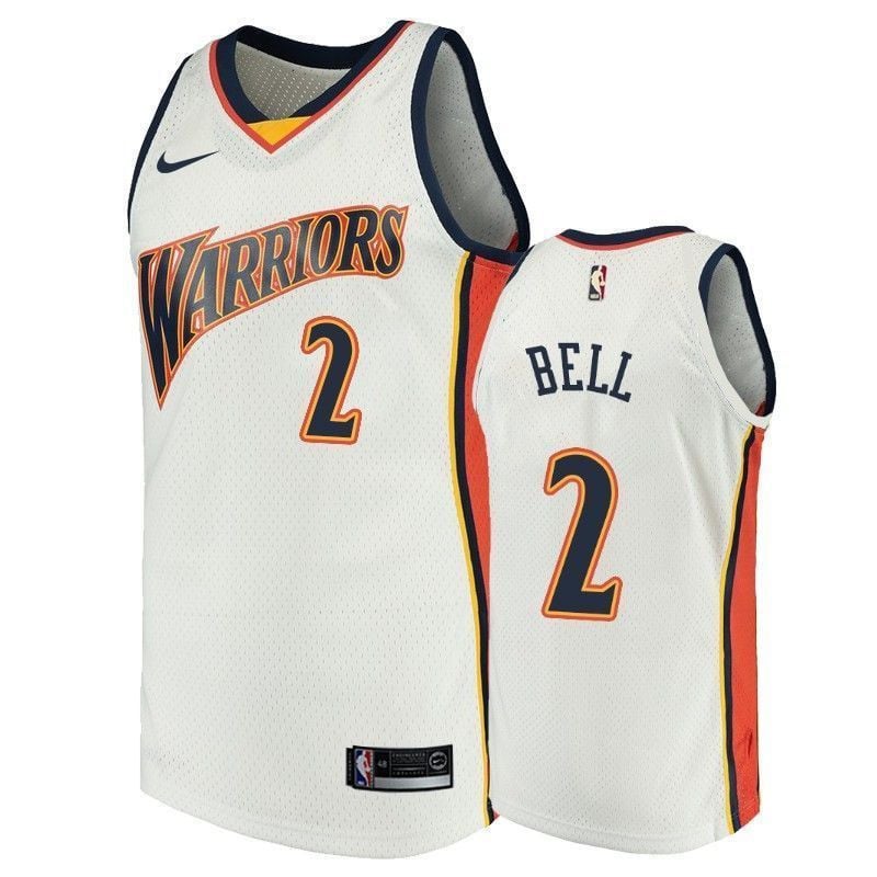 Golden State Warriors 2 Jordan Bel White Throwback NBA Jersey Men's