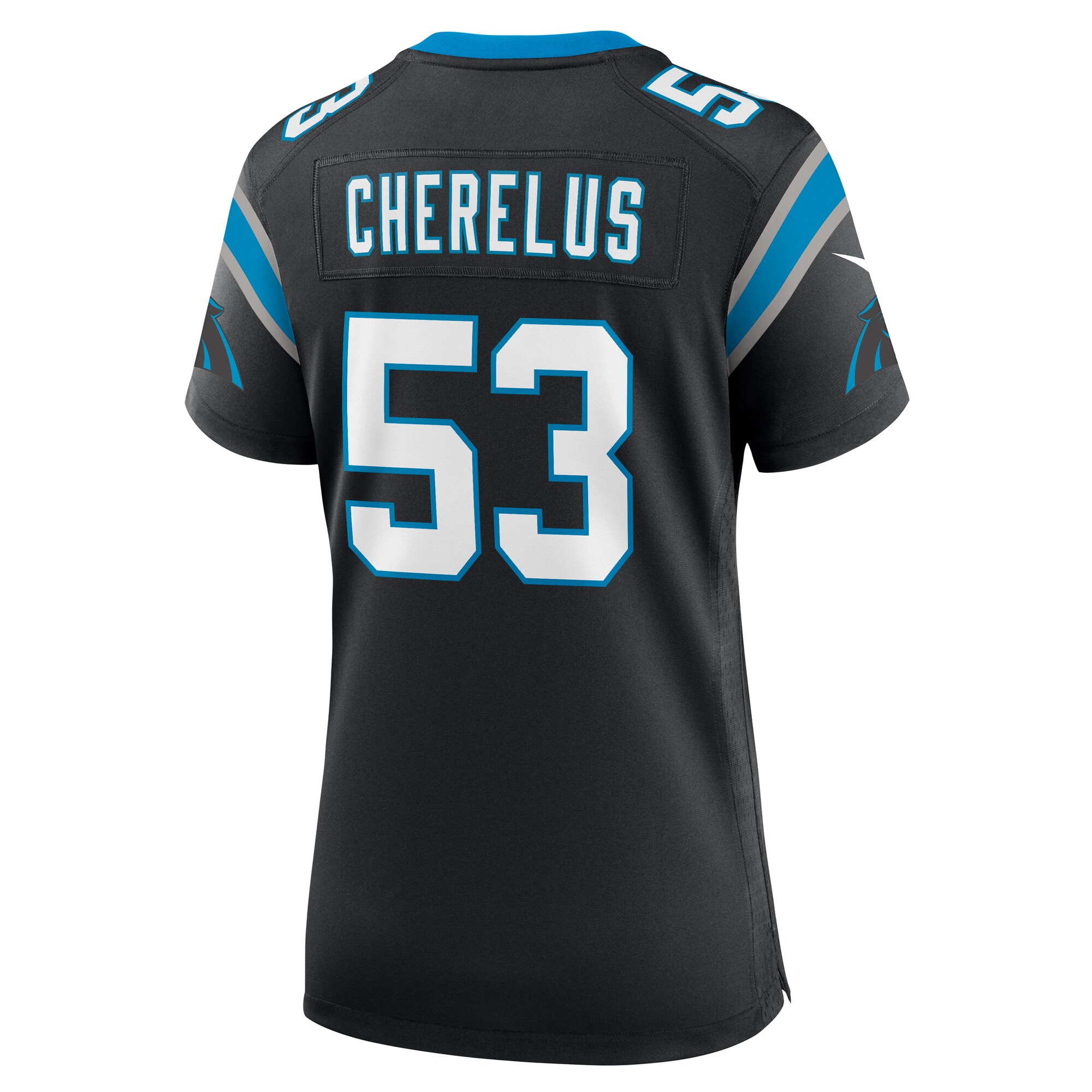 Carolina Panthers Claudin Cherelus Black Team Game NFL Jersey Women's