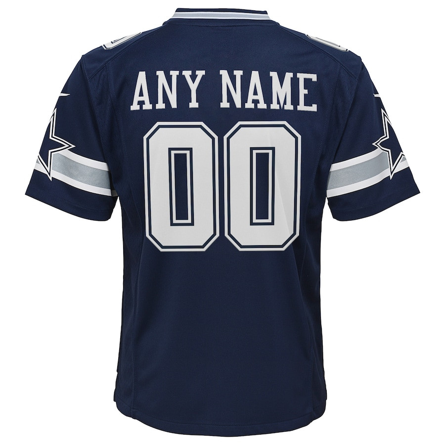 Dallas Cowboys Custom Game Navy NFL Jersey Youth