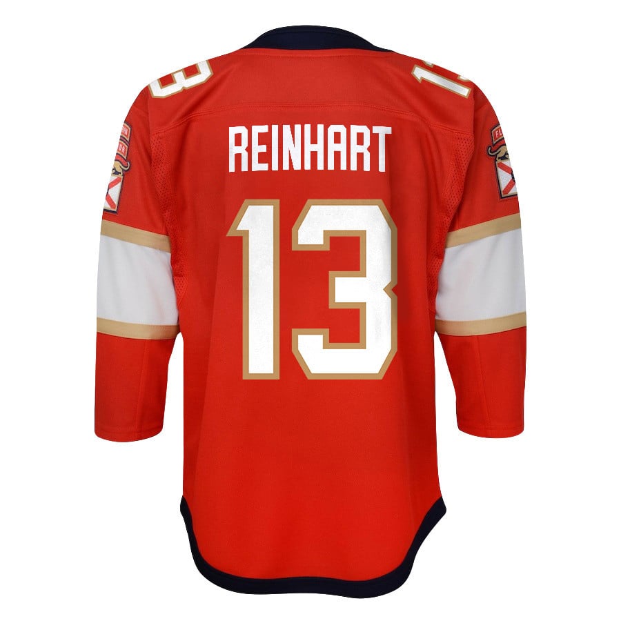 Sam Reinhart 13 Florida Panthers 2024 STANLEY CUP Final Home Breakaway Red NHL Jersey Youth