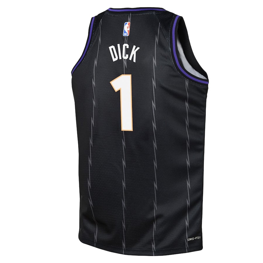 Grady Dick 1 Toronto Raptors 2024/25 Swingman Playe City Edition Black NBA Jersey Youth