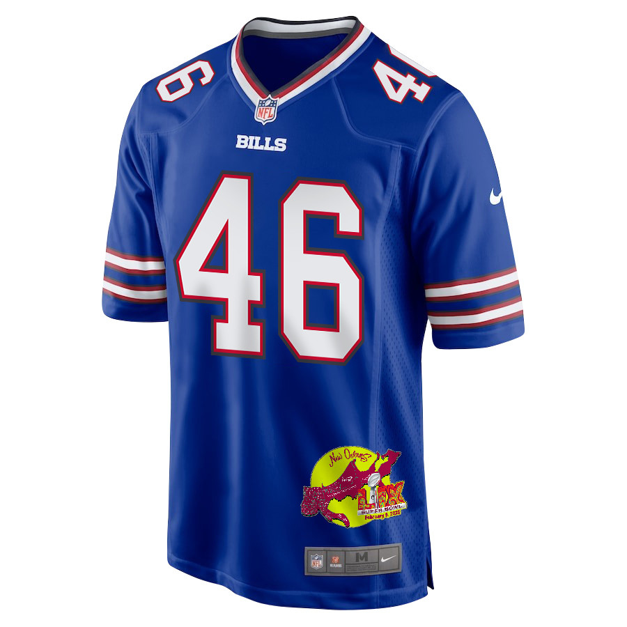 Ja'Marcus Ingram 46 Buffalo Bills Super Bowl LIX New Orleans Patch Game Royal NFL Jersey Men's
