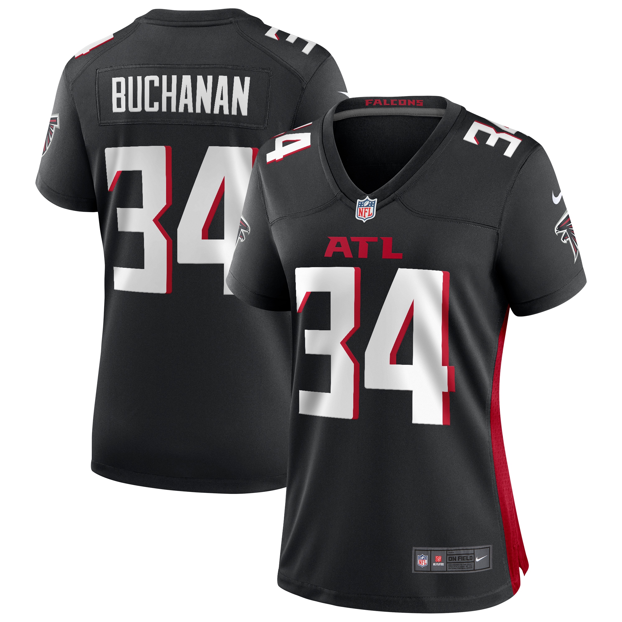 Atlanta Falcons Ray Buchanan Black Game Retired Player NFL Jersey Women's