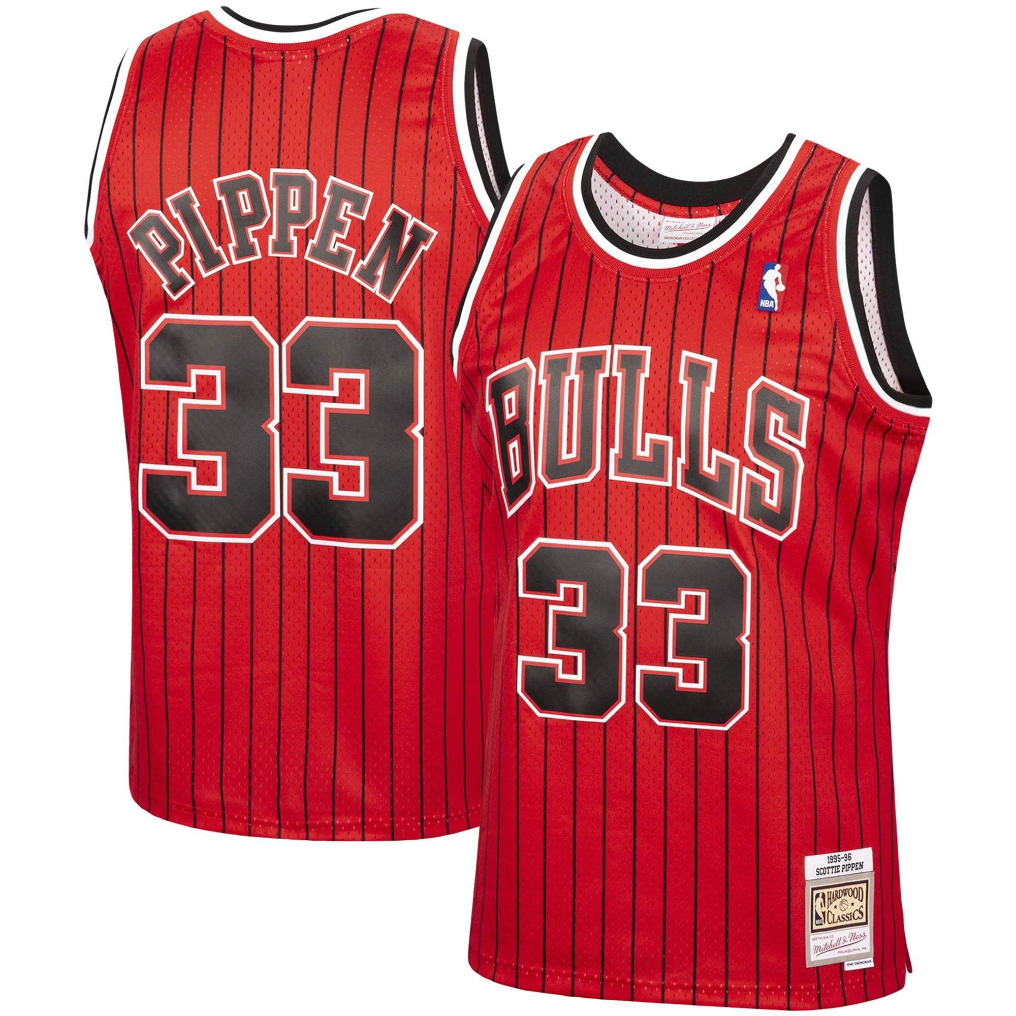 Scottie Pippen Chicago Bulls Mitchell Ness 1995-96 Hardwood Classics Reload Swingman Red NBA Jersey Men's