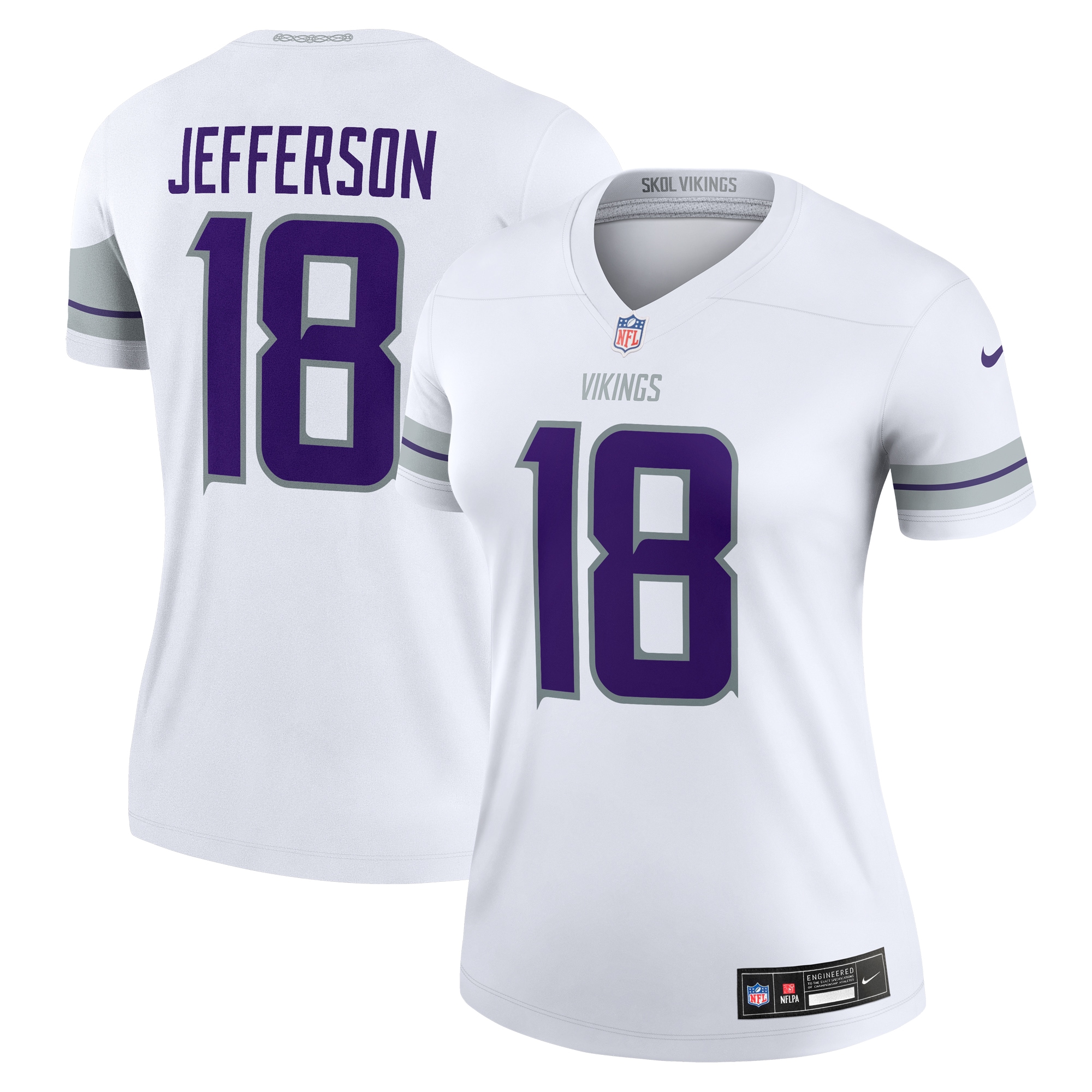 Minnesota Vikings Justin Jefferson White Alternate Legend Player Performance Top NFL Jersey Women's