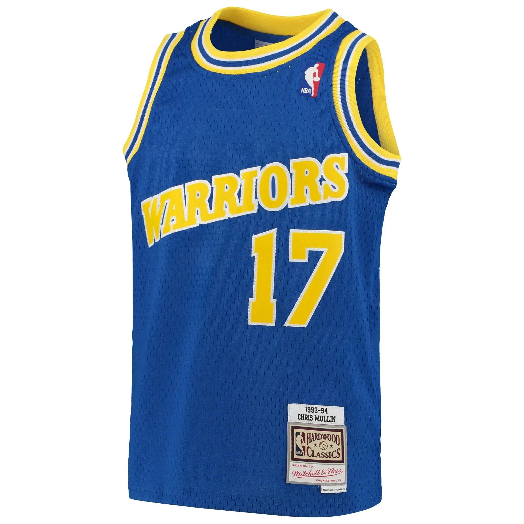 Chris Mullin Golden State Warriors Mitchell&Nes 1993-94 Hardwood Classics Swingman Throwback Royal NBA Jersey Youth