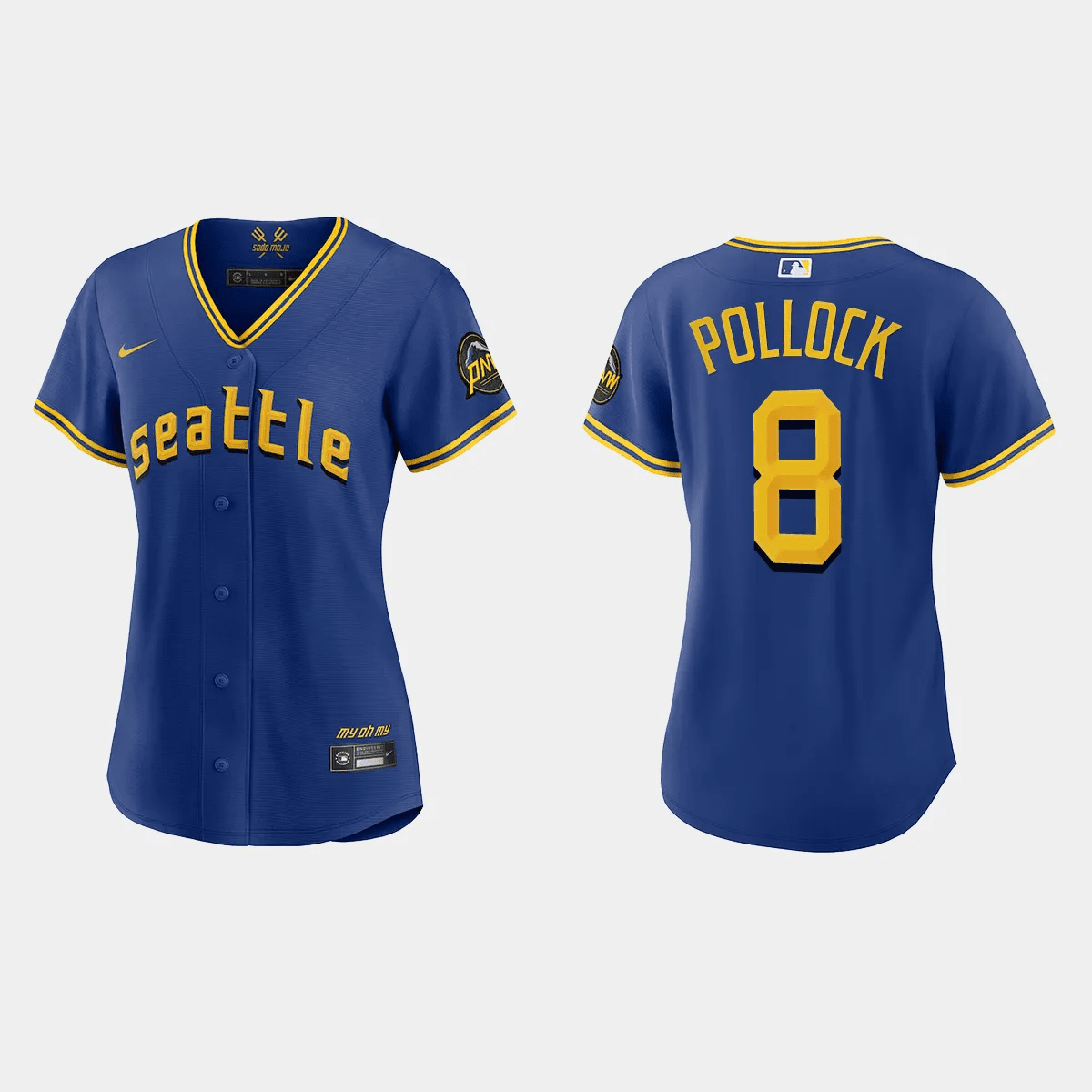 AJ Pollock 8 Seattle Mariners 2023 City Connect Game Royal MLB Jersey Women's