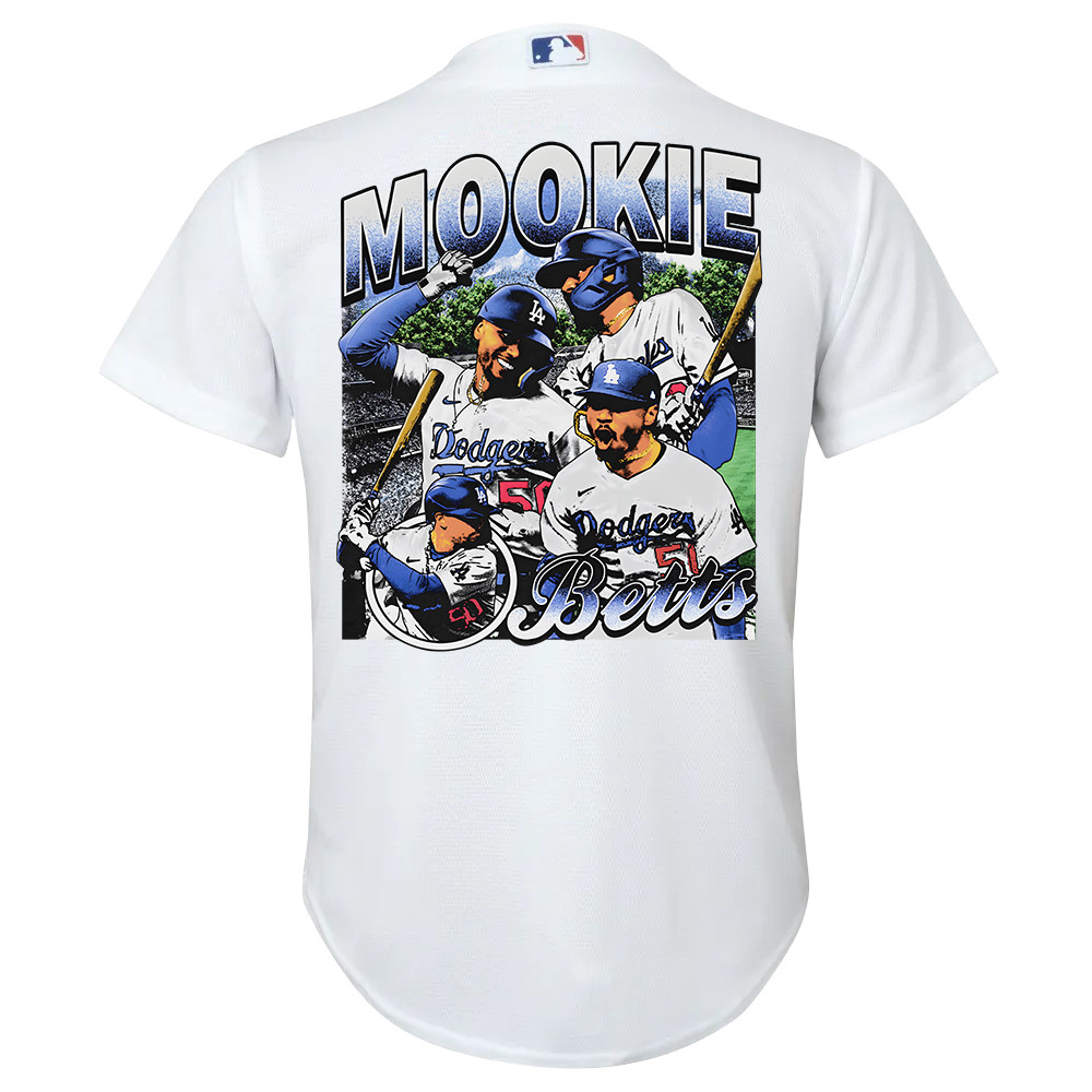 Mookie Betts 50 Los Angeles Dodgers Stadium 2023 Home Player White MLB Jersey Youth