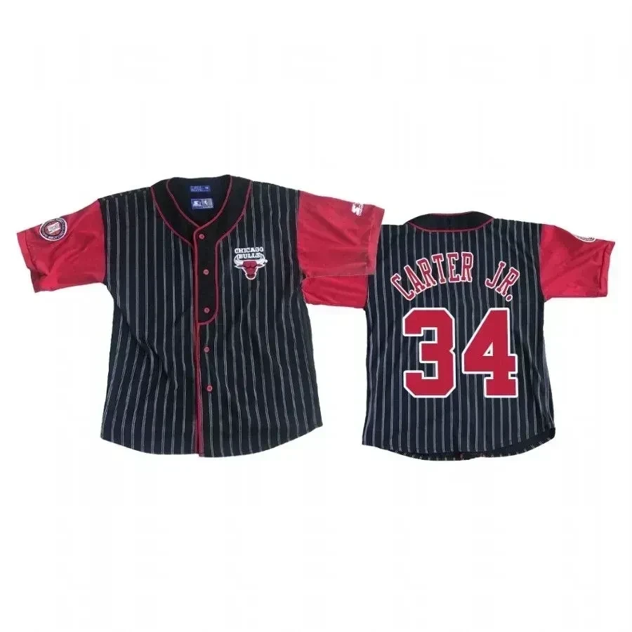 Chicago Bulls Wendell Carter Jr. 34 Vintage Pinstripe NBA Jersey Men's