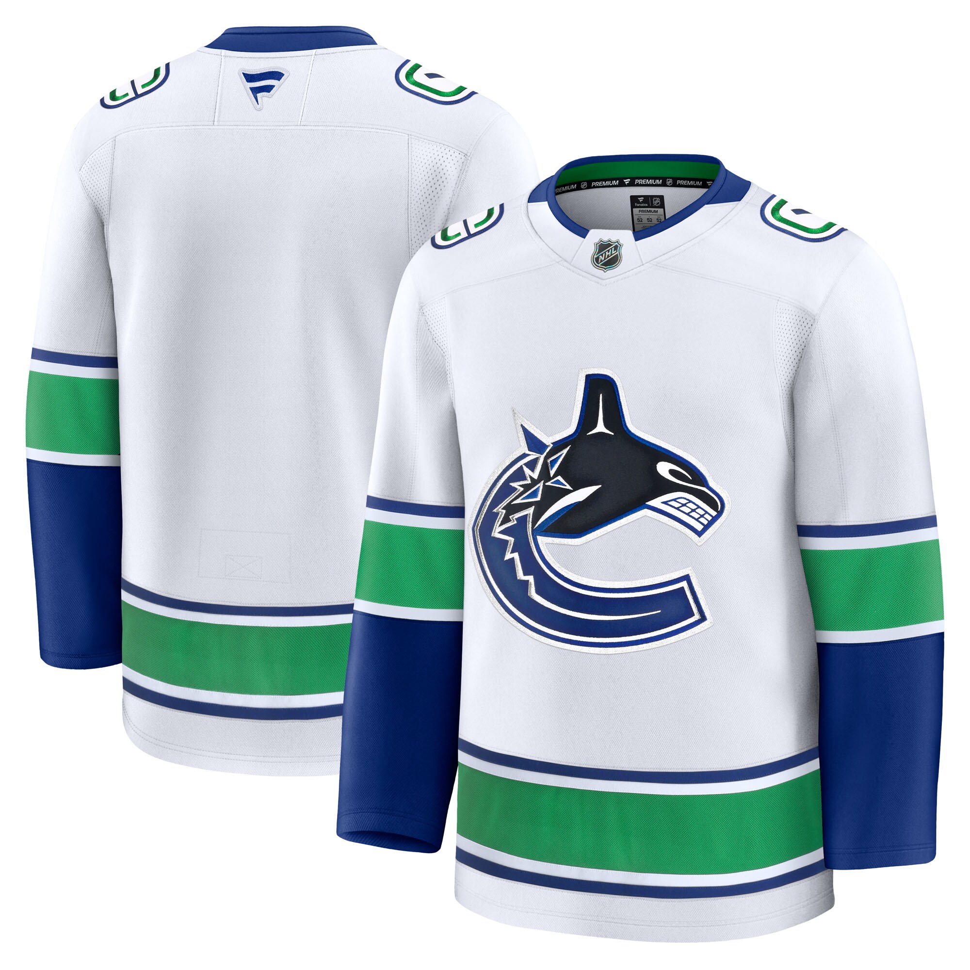 Vancouver Canucks White Away Premium NHL Jersey Men's