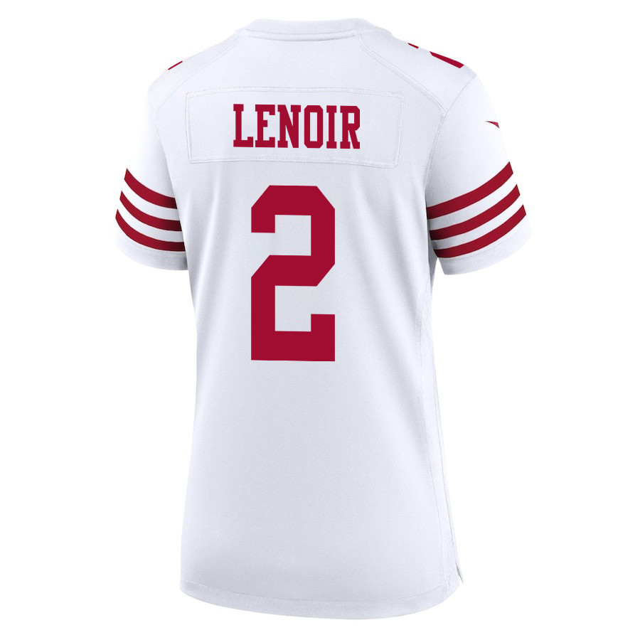 Deommodore Lenoir 2 San Francisco 49ers Super Bowl LVIII Patch Game White NFL Jersey Women's