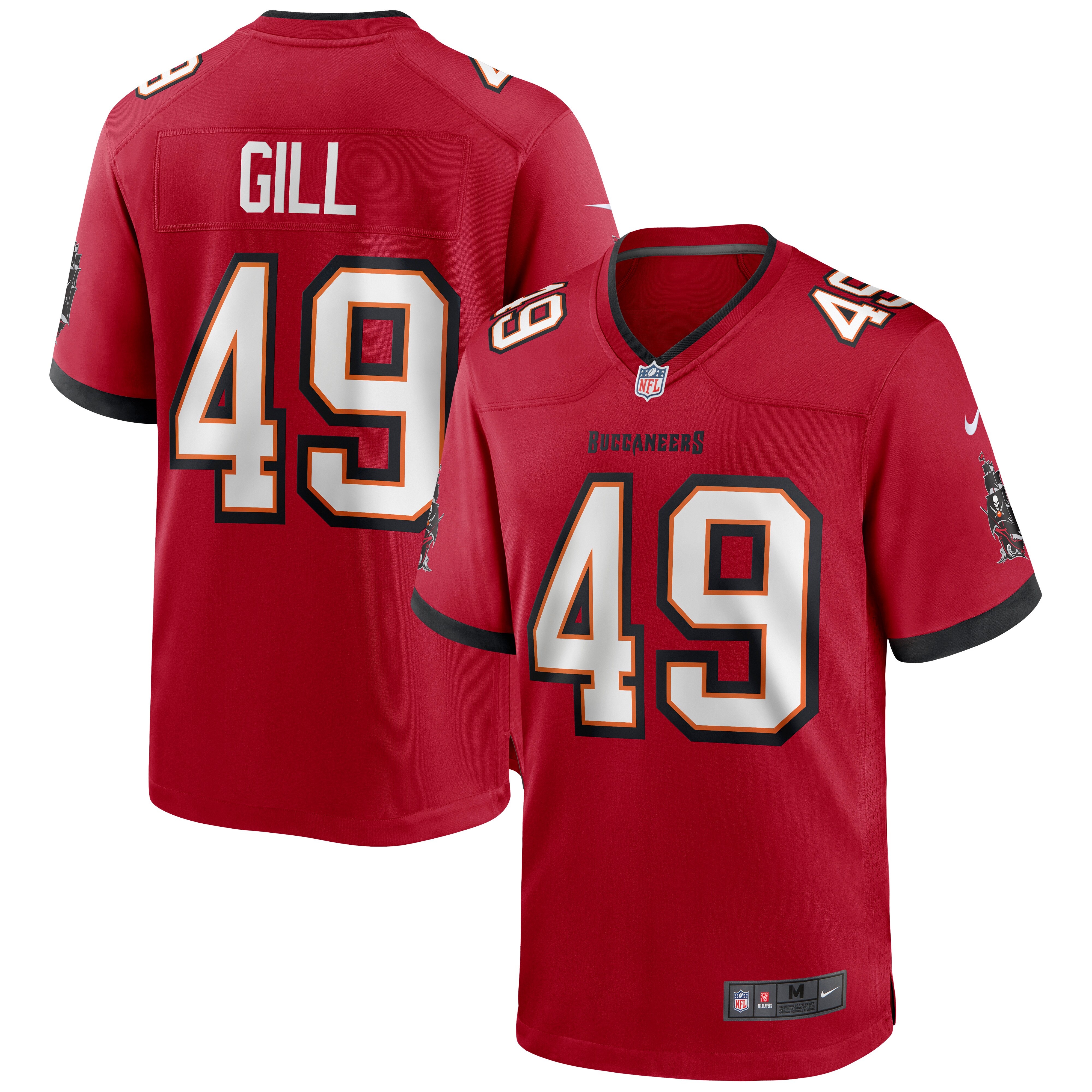 Tampa Bay Buccaneers Cam Gill Red Game NFL Jersey Men's