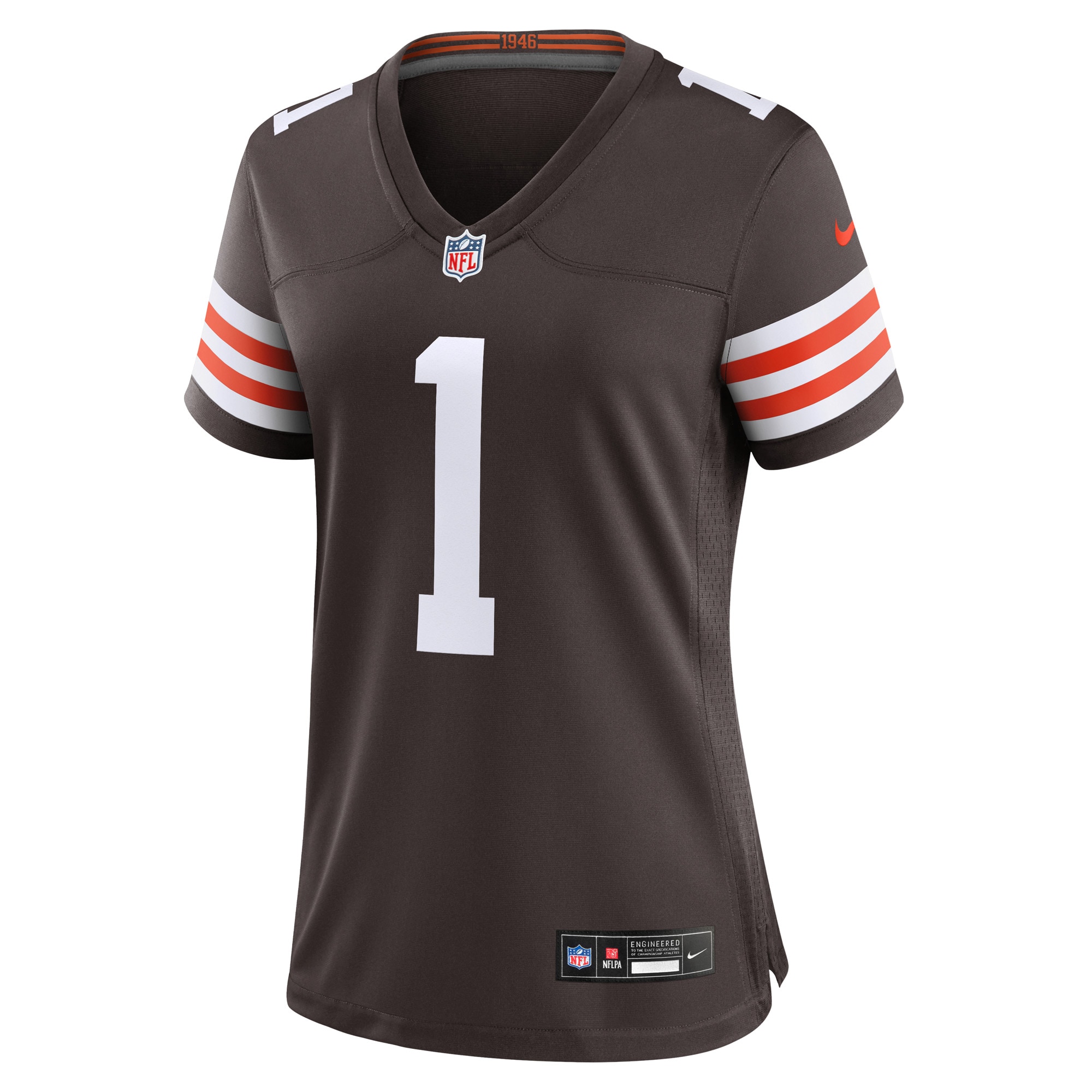 Cleveland Browns Number 1 Bride Brown Game NFL Jersey Women's