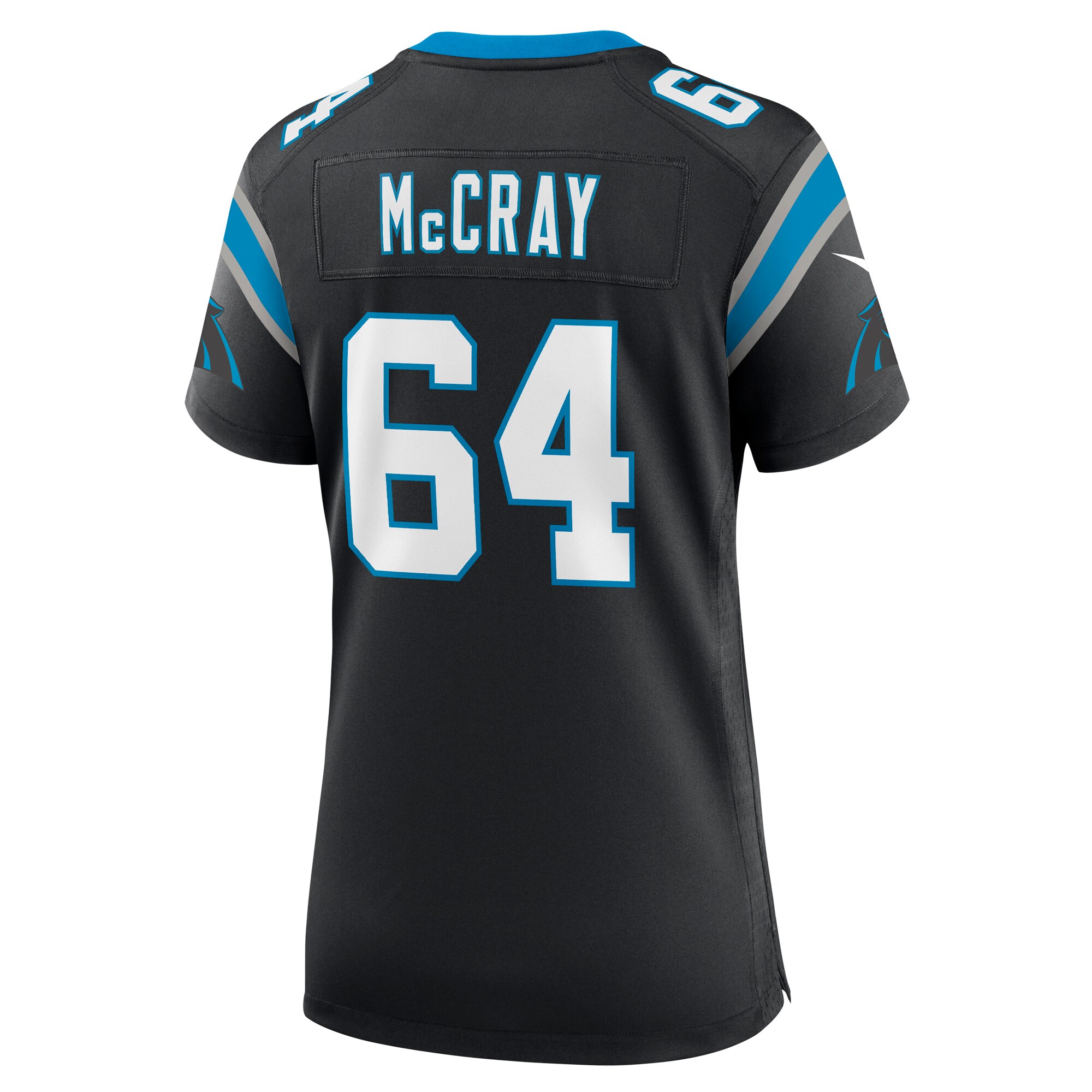 Carolina Panthers Justin McCray Black Team Game NFL Jersey Women's