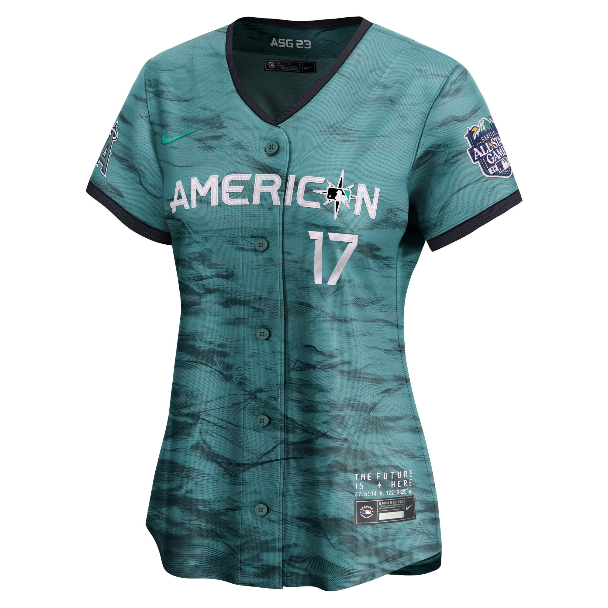 Shohei Ohtani 17 American League 2023 All Star Game Limited Teal MLB Jersey Women's