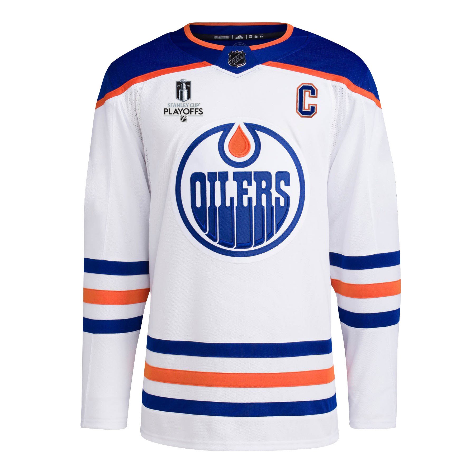 Edmonton Oilers 2024 Playoffs Patch Away White NHL Jersey Men's