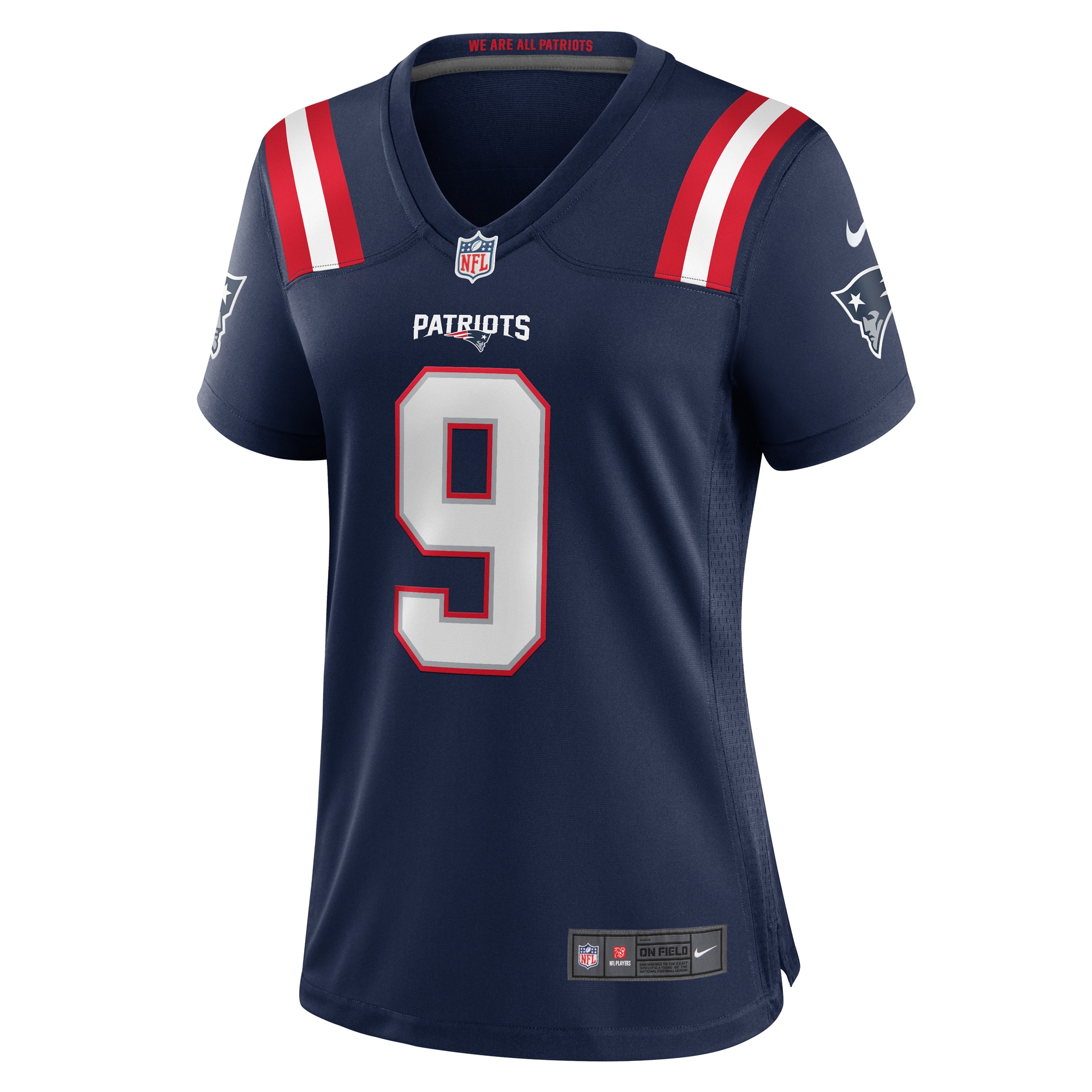 New England Patriots Kayshon Boutte Navy Game NFL Jersey Women's