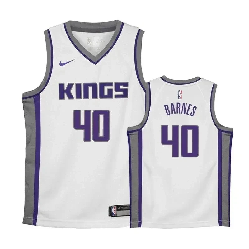 Kings Harrison Barnes 40 18-19 Associatio White NBA Jersey Youth