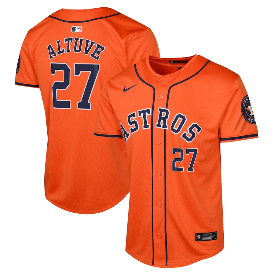 Jose Altuve 27 Houston Astros Alternate Limited Orange MLB Jersey Youth