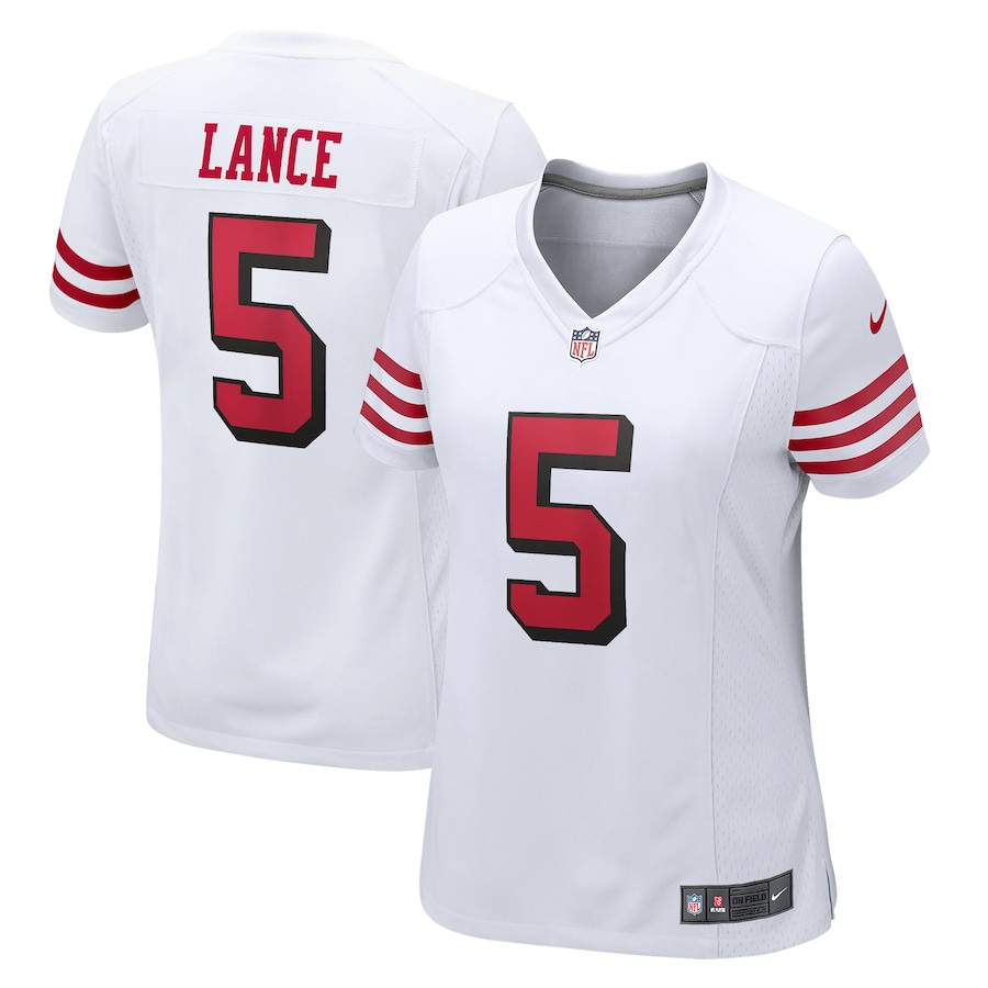 Trey Lance 5 San Francisco 49ers White NFL Jersey Women's
