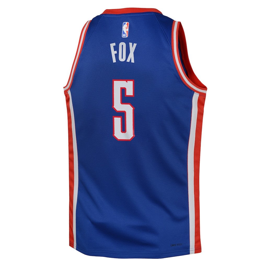 De'Aaron Fox 5 Sacramento Kings 2024/25 Swingman Playe City Edition Blue NBA Jersey Youth