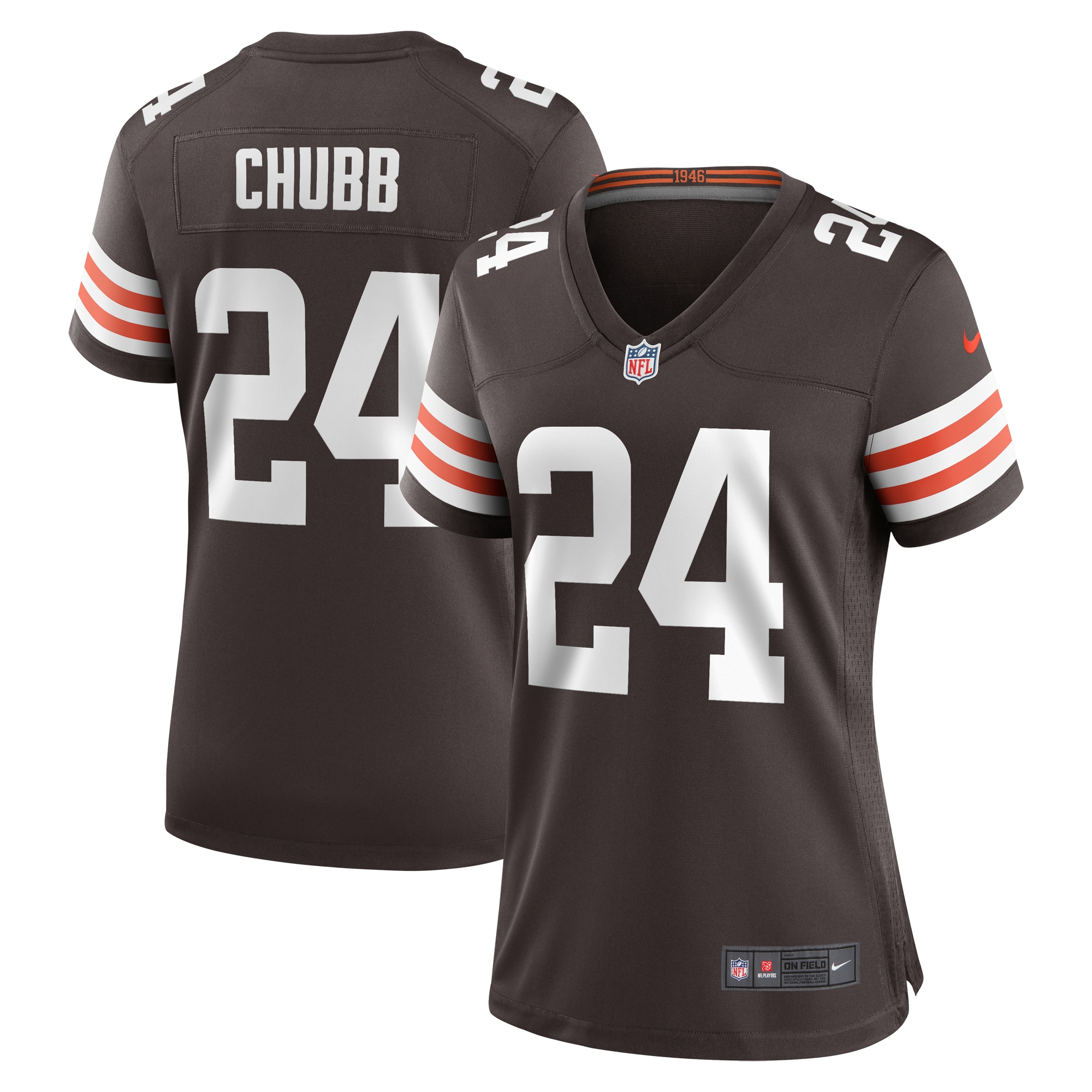 Cleveland Browns Nick Chubb Brown Team Game NFL Jersey Women's
