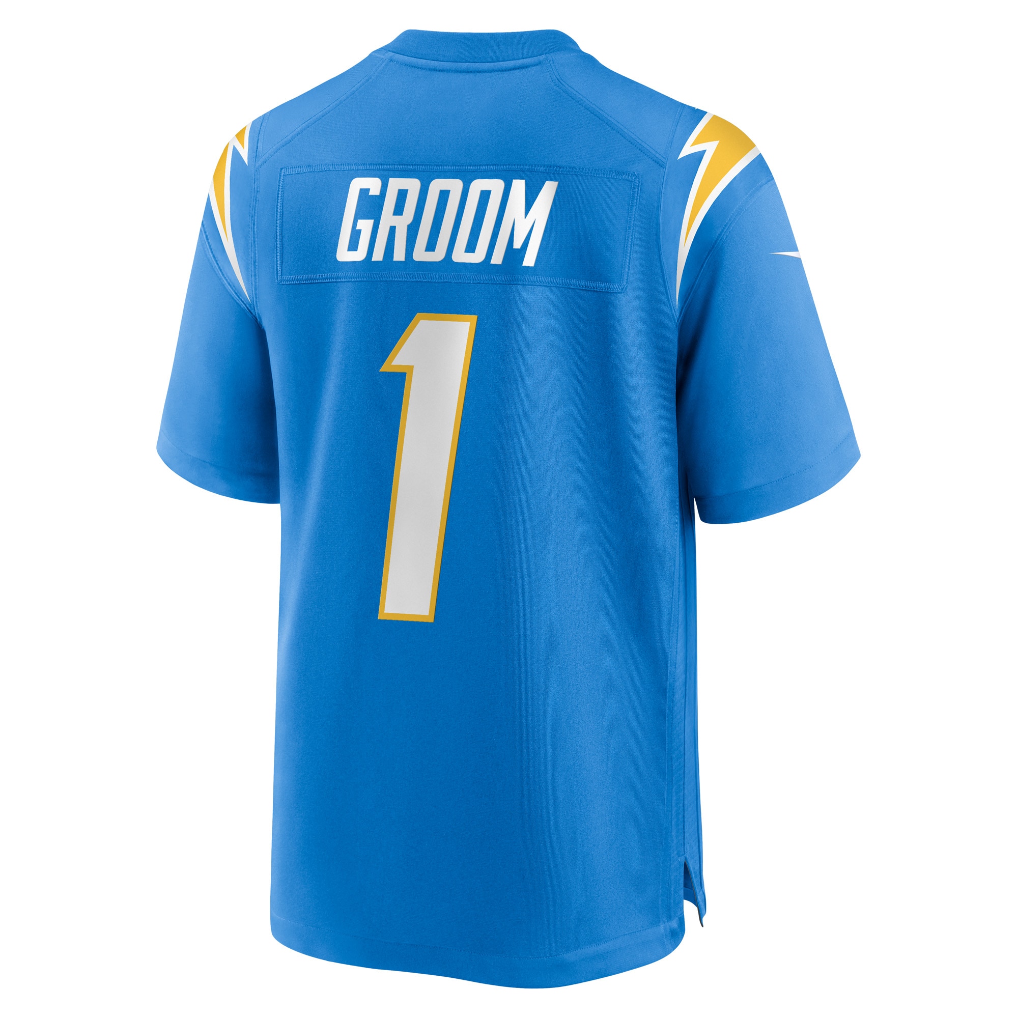 Los Angeles Chargers Number 1 Groom Powder Blue Game NFL Jersey Men's
