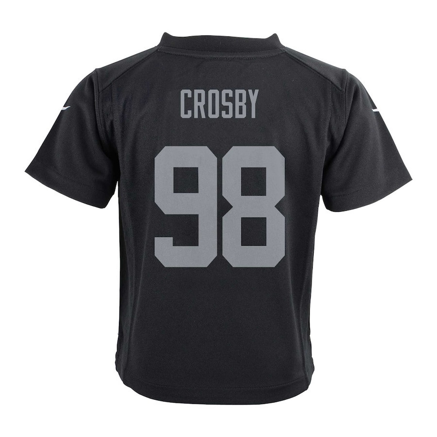 Maxx Crosby 98 Las Vegas Raiders Game Black NFL Jersey Youth
