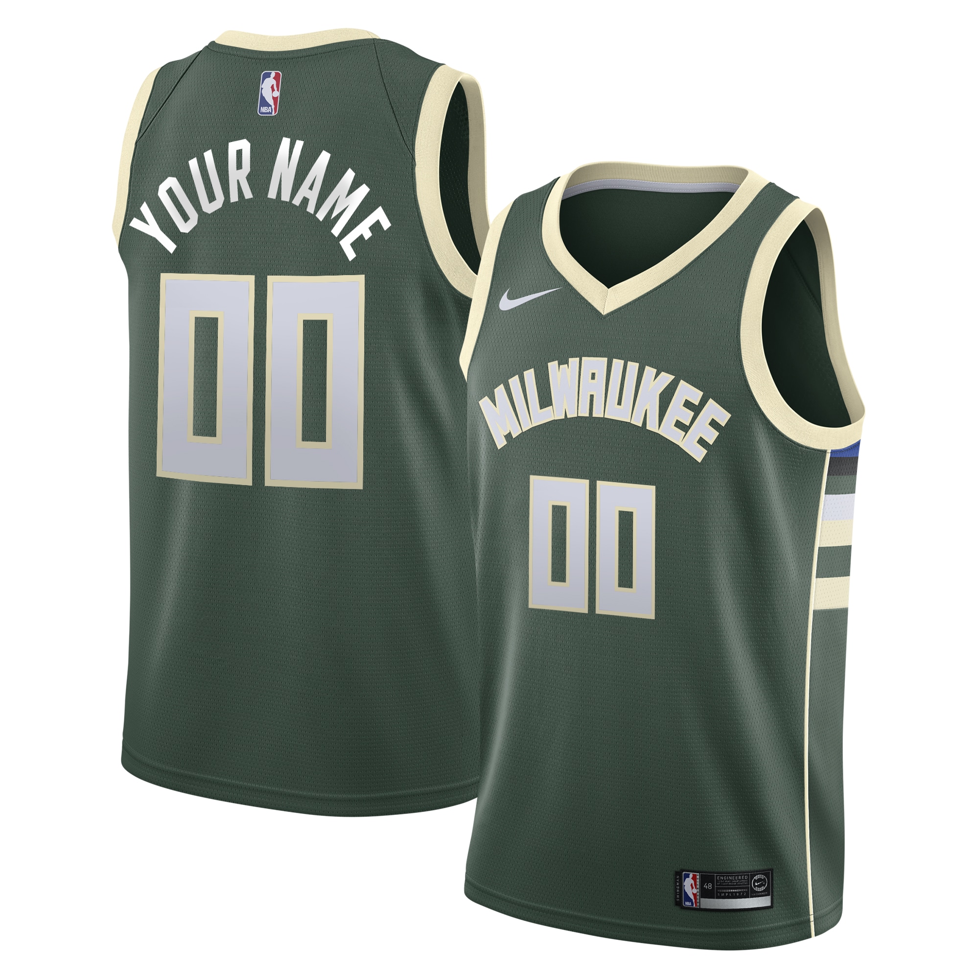 Milwaukee Bucks Icon Swingman Custom NBA Jersey Youth