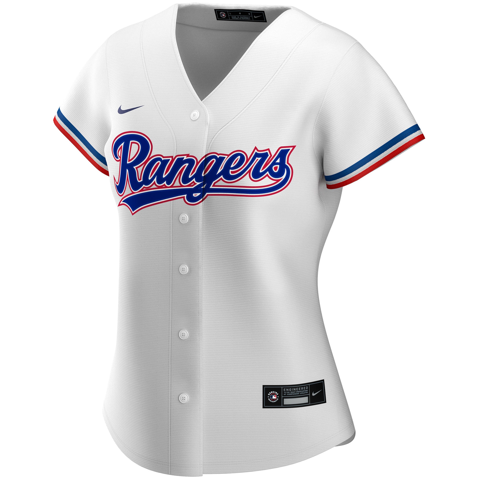 Texas Rangers White Home Custom MLB Jersey Women's