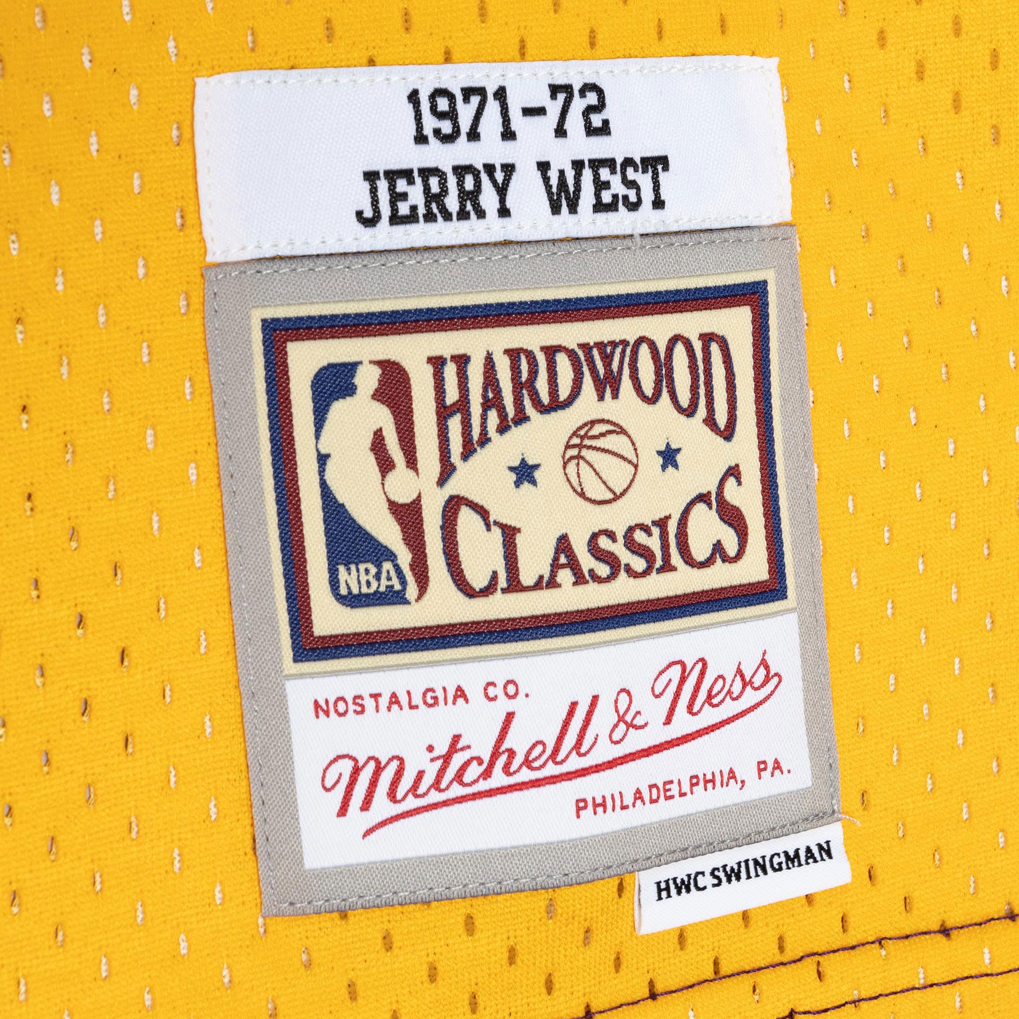 Mitchell Ness Jerry West Purple/Gold Los Angeles Lakers Hardwood Classics 1971/72 Split Swingman NBA Jersey Men's