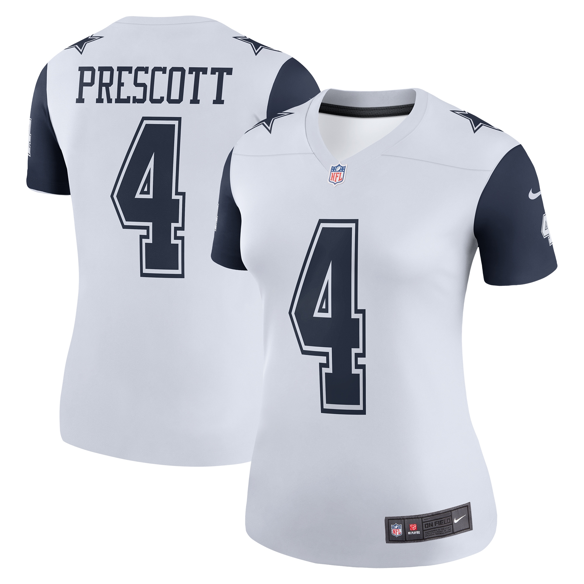 Dallas Cowboys Dak Prescott White Legend Player Performance Top NFL Jersey Women's