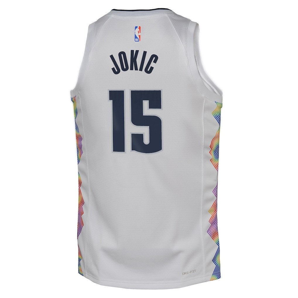 Nikola Joki? 15 Denver Nuggets 2024/25 Swingman Playe City Editio White NBA Jersey Youth