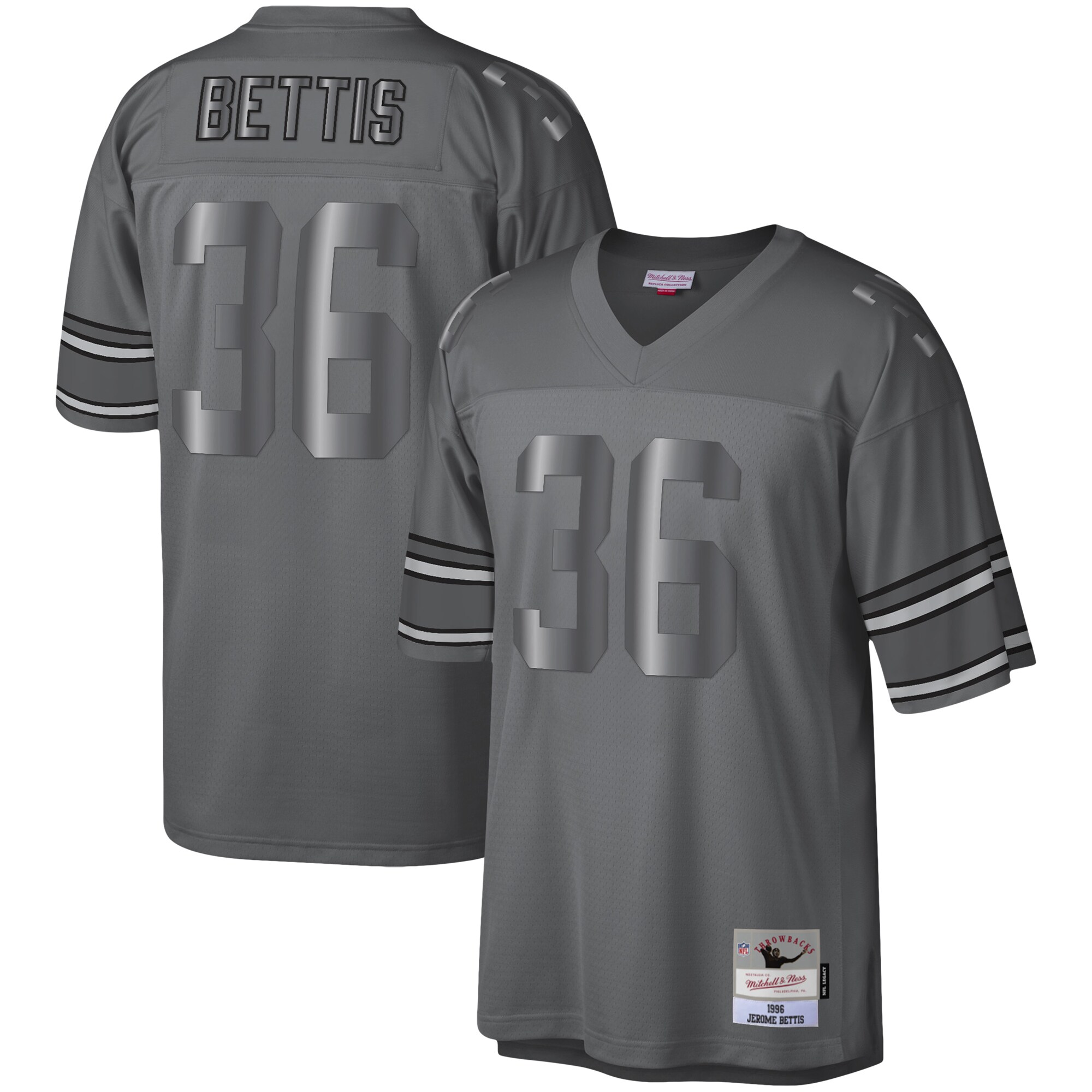 Pittsburgh Steelers Jerome Bettis Mitchell Ness Charcoal 1996 Retired Player Metal Legacy NFL Jersey Men's