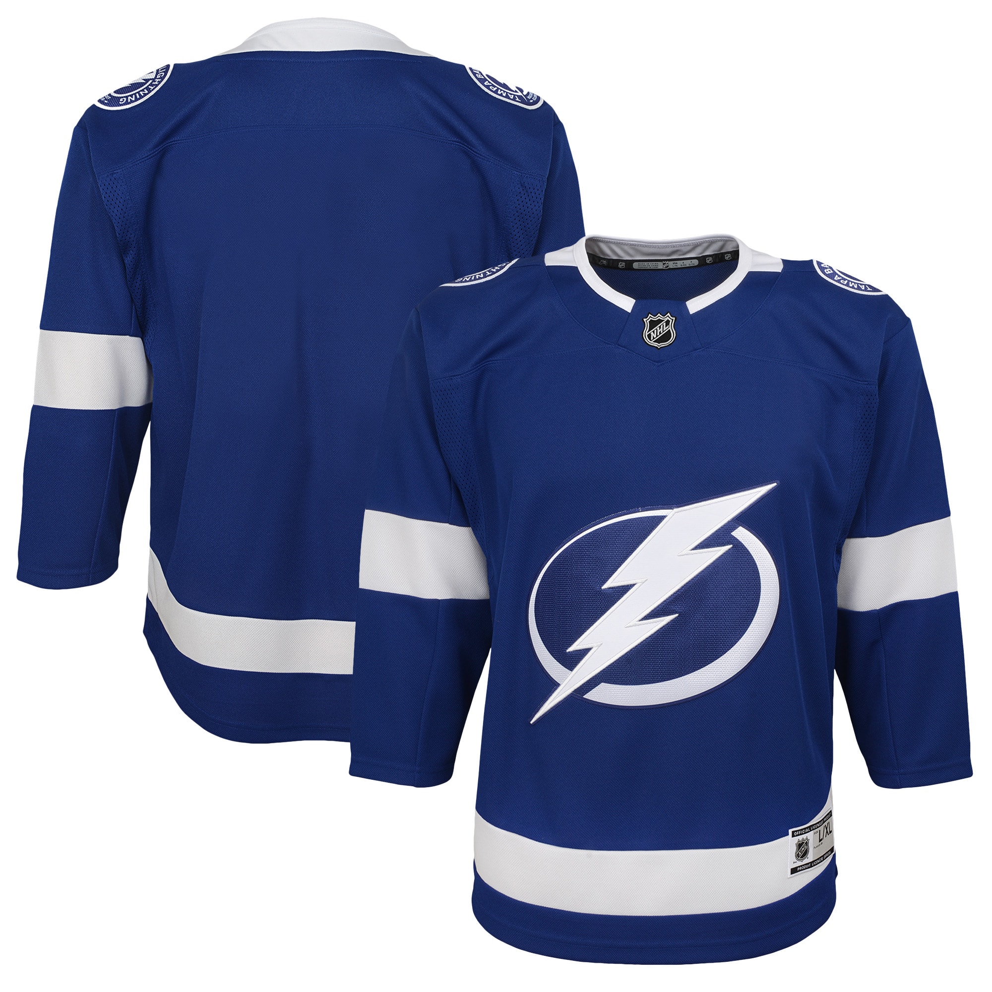 Tampa Bay Lightning Blue Home Blank Premier NHL Jersey Youth