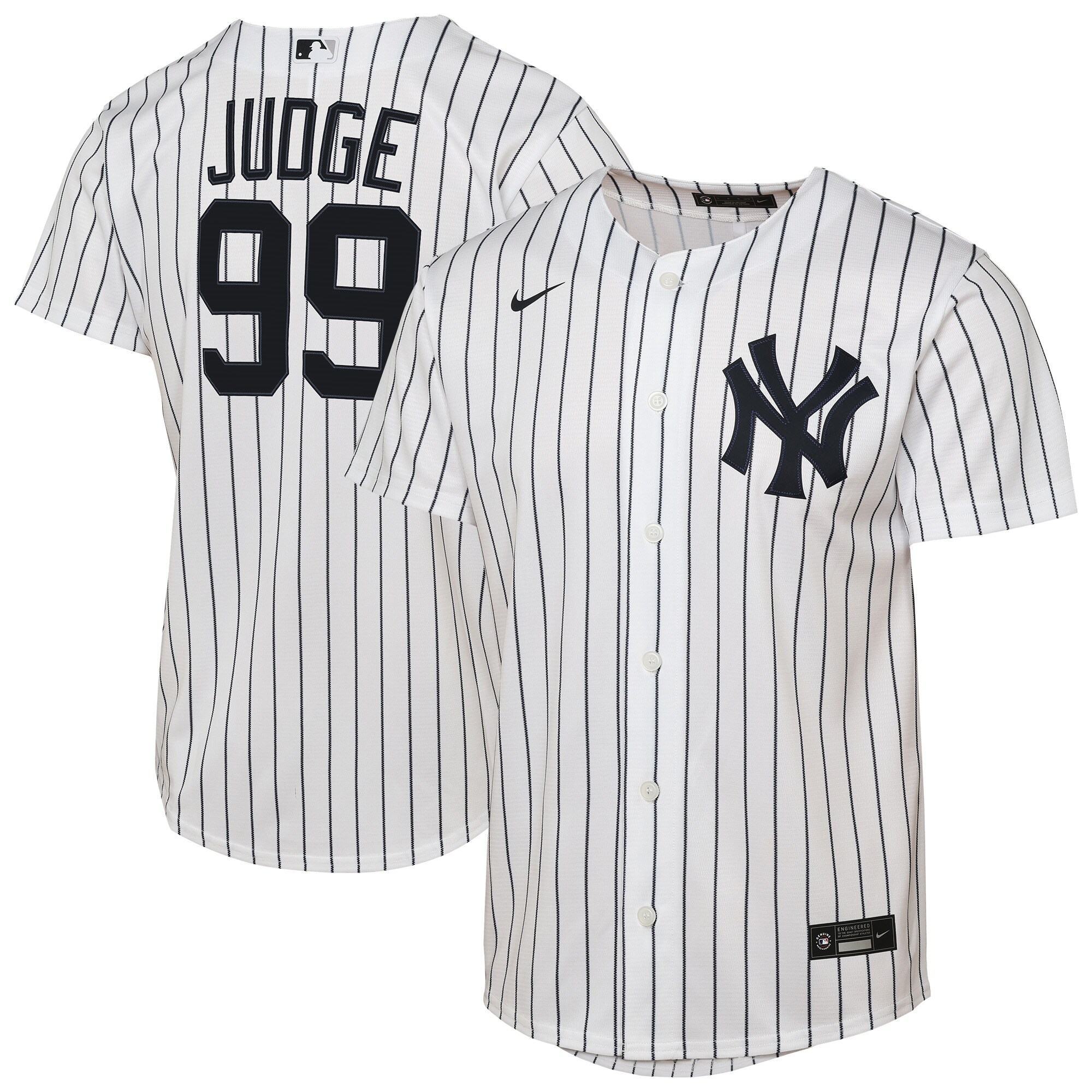 New York Yankees Aaron Judge White Home Player MLB Jersey Youth