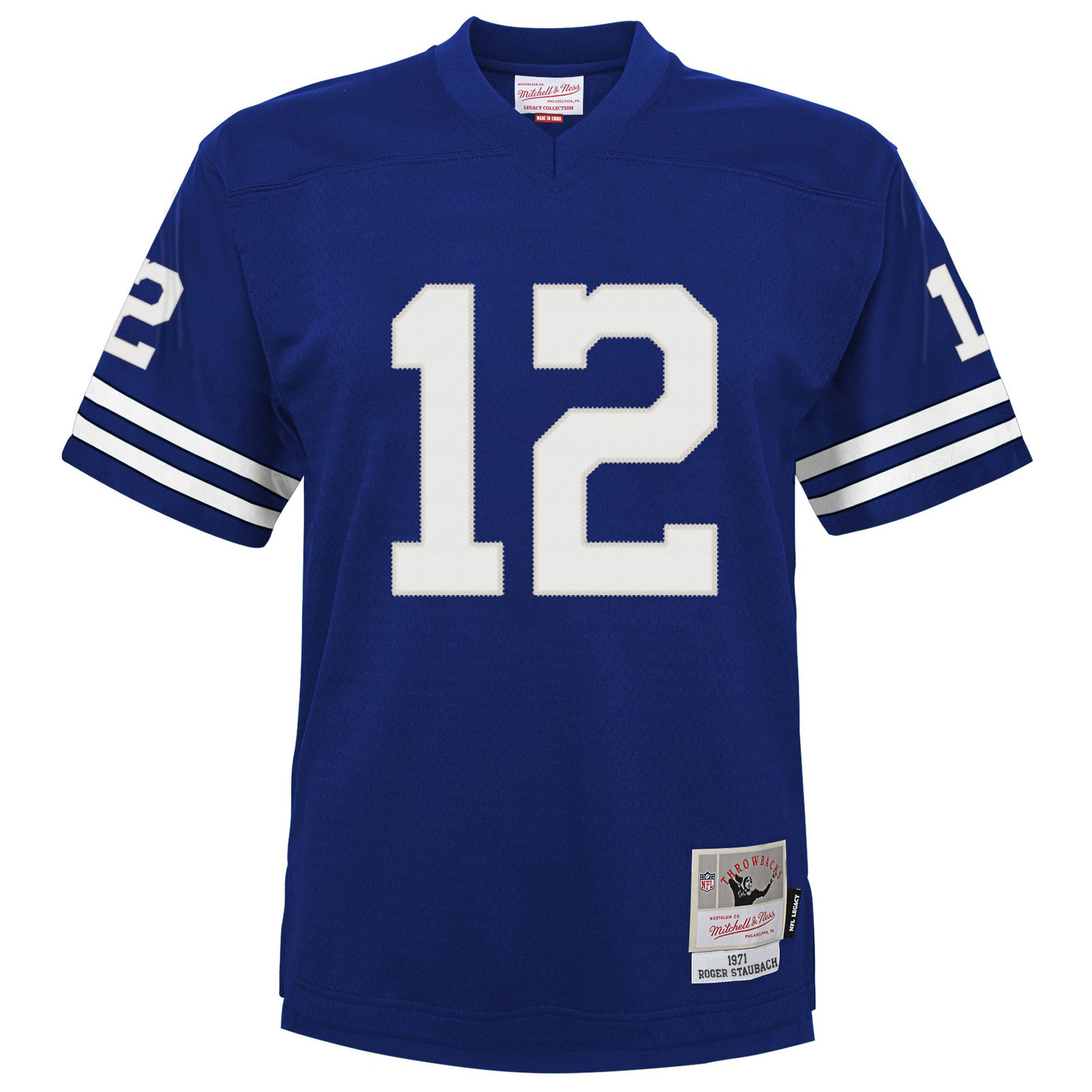 Dallas Cowboys Roger Staubach Mitchell Ness Navy Retired Player Legacy NFL Jersey Youth