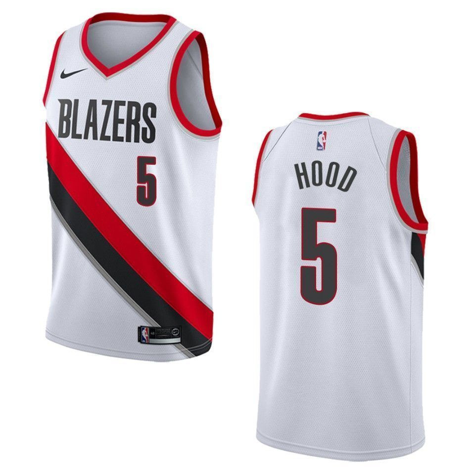 Portland Trail Blazers 5 Rodney Hood Association Swingman White NBA Jersey Men's