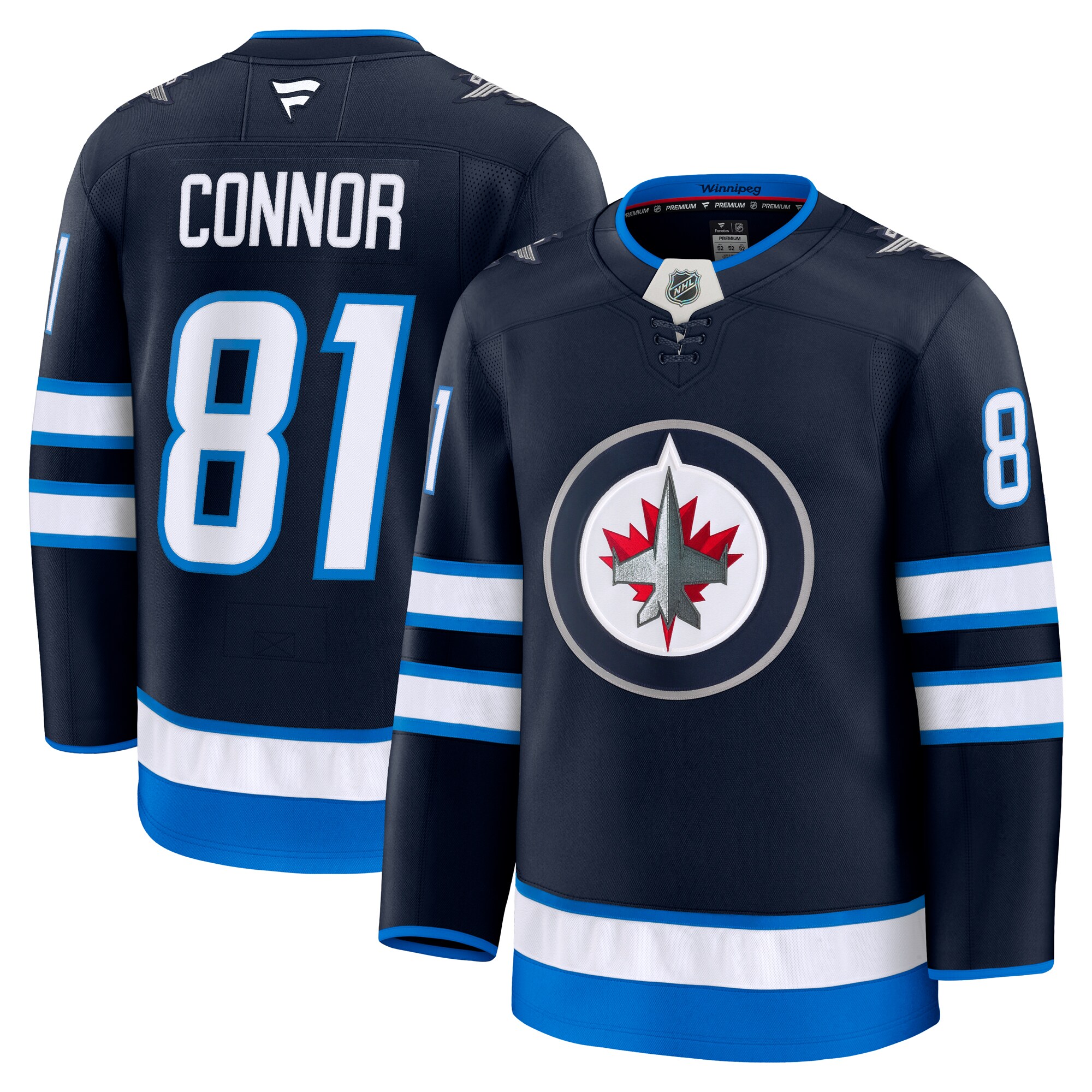 Winnipeg Jets Kyle Connor Navy Home Premium NHL Jersey Men's
