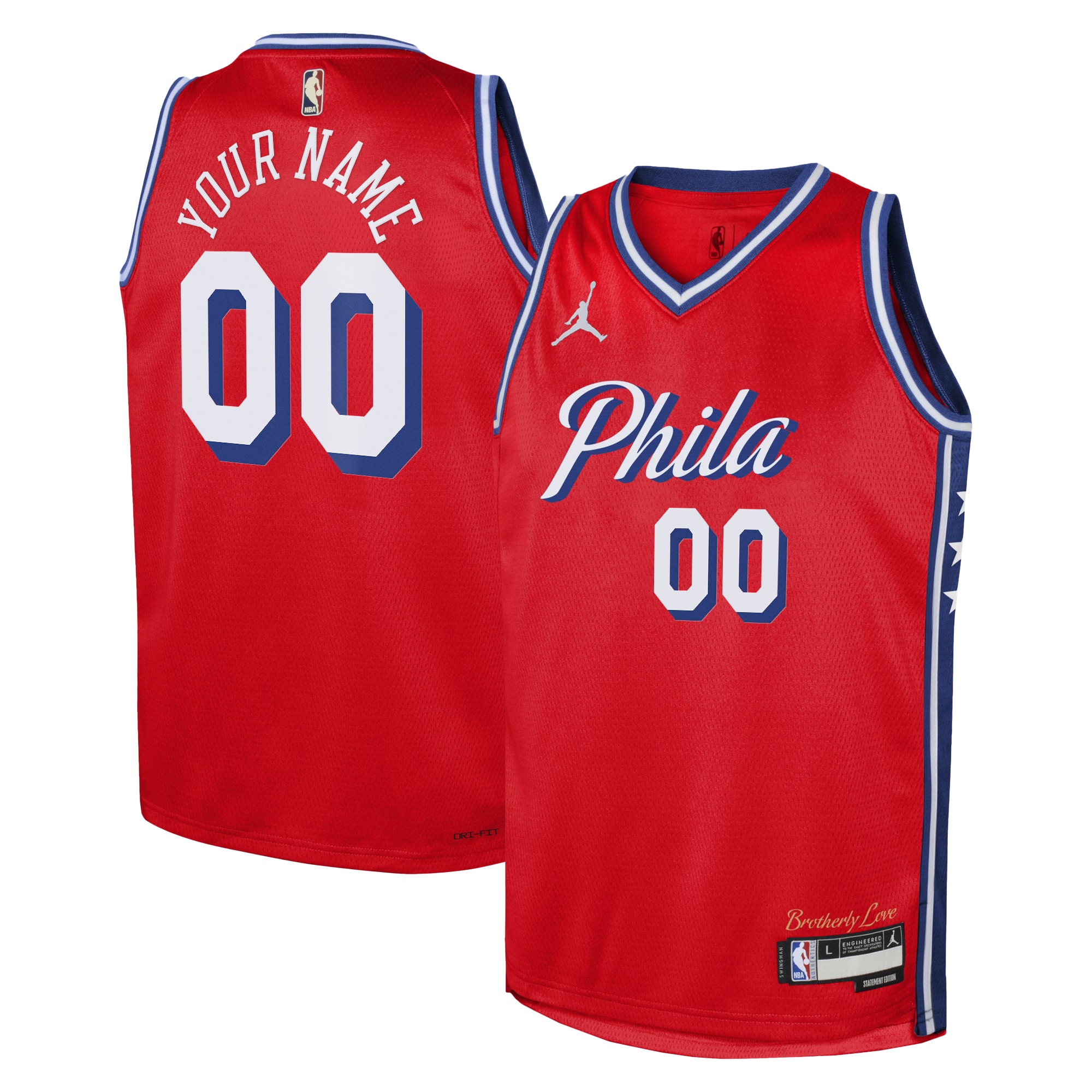 Philadelphia 76ers Jordan Statement Edition Swingman Custom NBA Jersey Youth