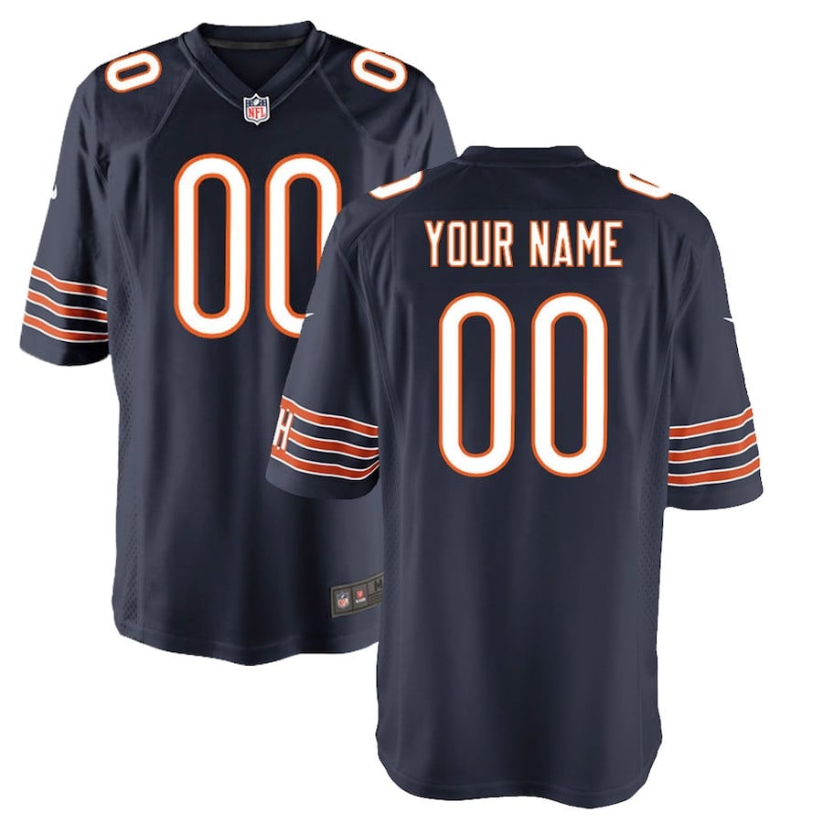 Chicago Bears Custom Game Navy NFL Jersey Youth