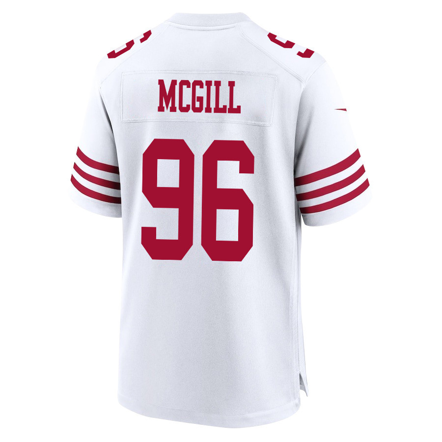 T.Y. McGill 96 San Francisco 49ers Super Bowl LVIII Patch Game White NFL Jersey Men's