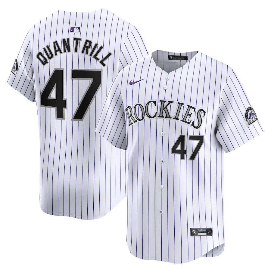 Cal Quantrill 47 Colorado Rockies Home Limited Player White MLB Jersey Men's