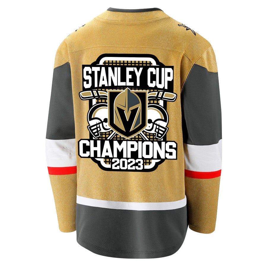 Vegas Golden Knights Crowned Champions 2023 Stanley Cup Yellow NHL Jersey Men's